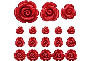 60pcs 8mm/10mm/12mm Red Rose Cinnabar Loose Charm Beads