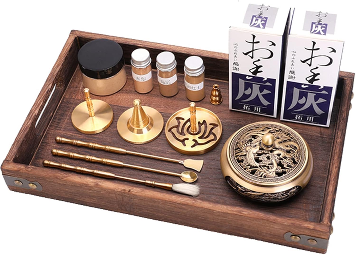 Brass Incense Mold Tool Kit Pure Copper for Yoga Meditation Incense Burner Home Fragrance Accessory with Incense Mold Tools