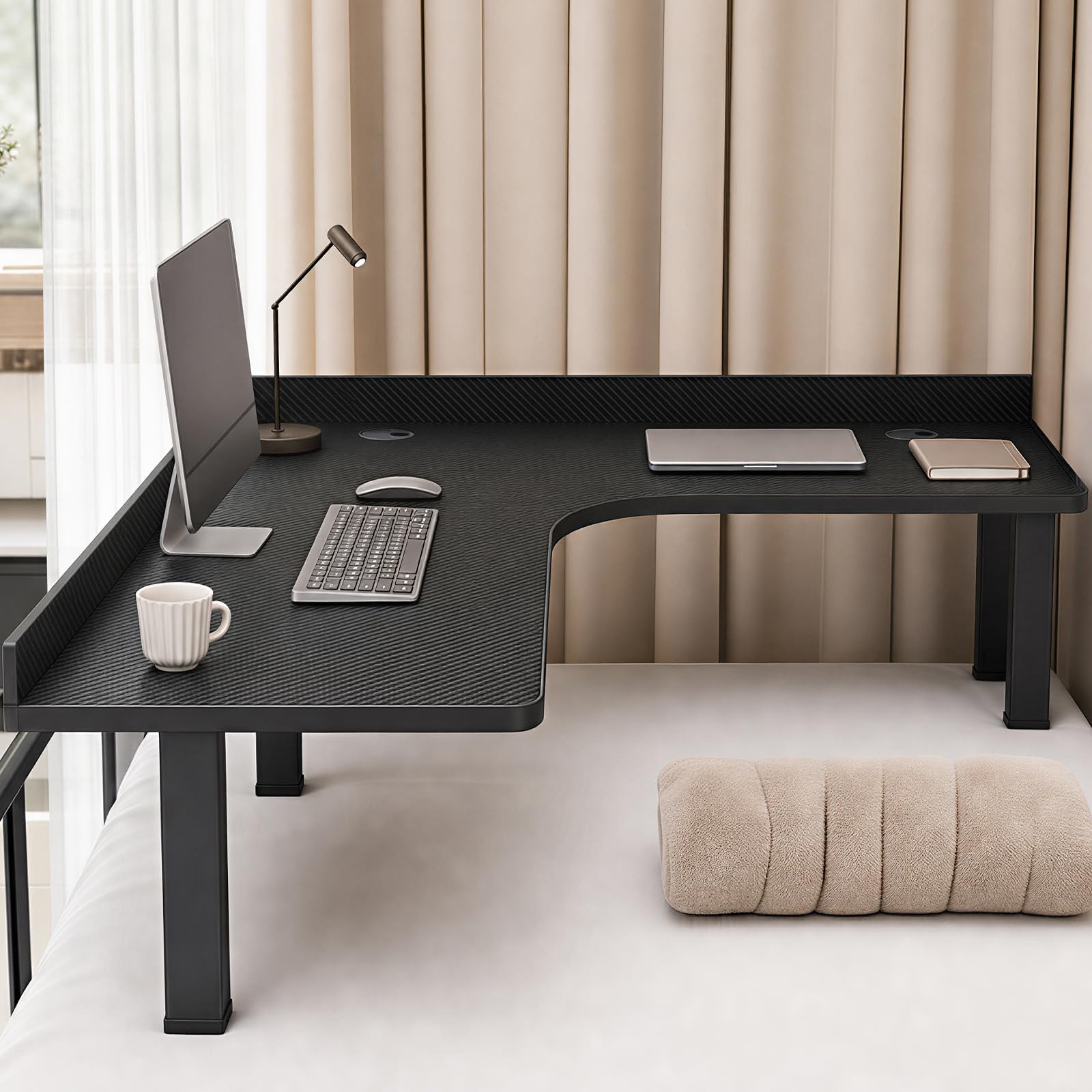 Amazon | Fu-de-mo L字型ローデスク 幅100×奥行80×高さ40cm 左向き PC
