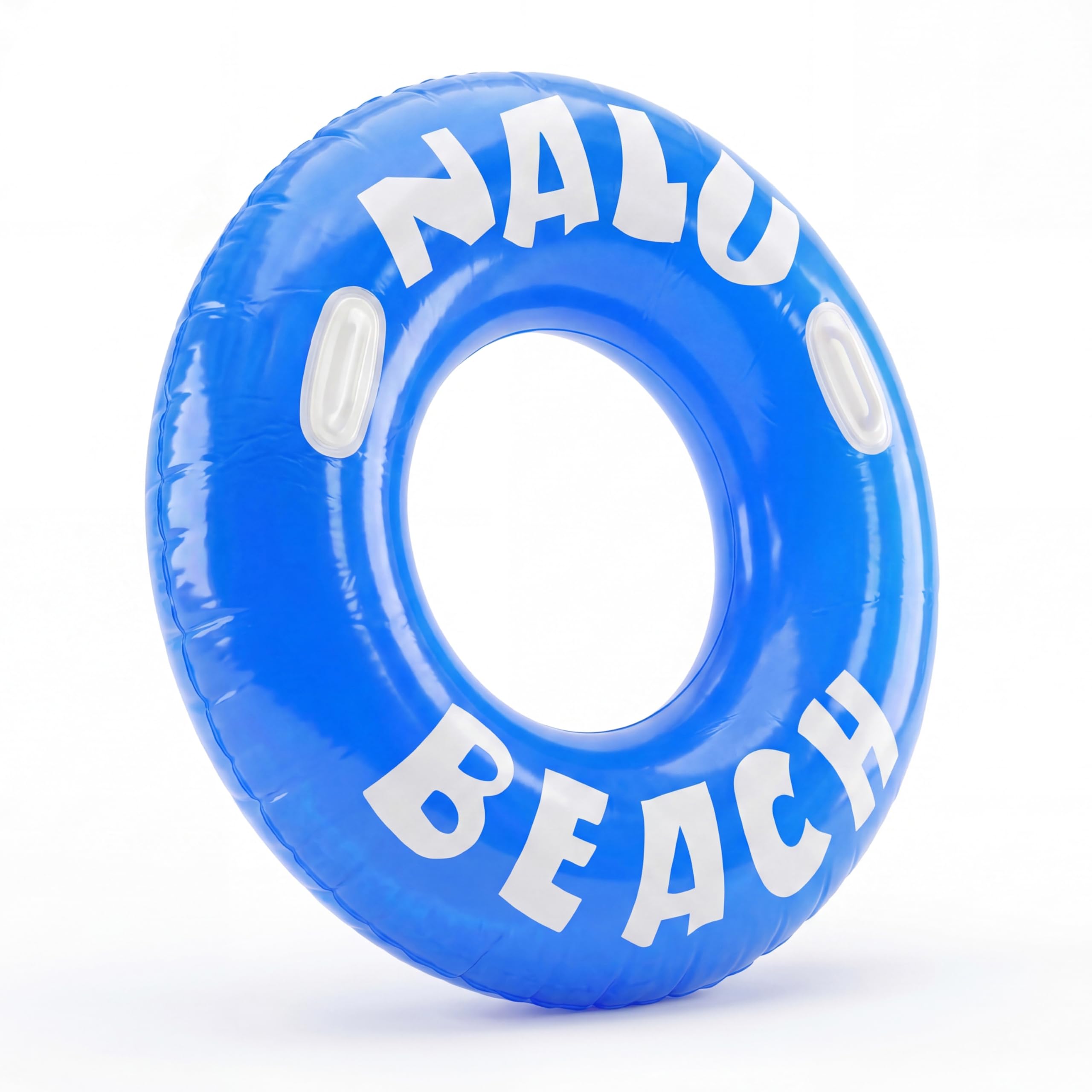 GEEZY Inflatable Turbo Tyre Swim Ring 47" (119cm) - Large Blue Pool Float with Handles & Repair Patch - Heavy Duty Beach Rubber Ring & Swimming Pool Inflatables for Adults & Kids