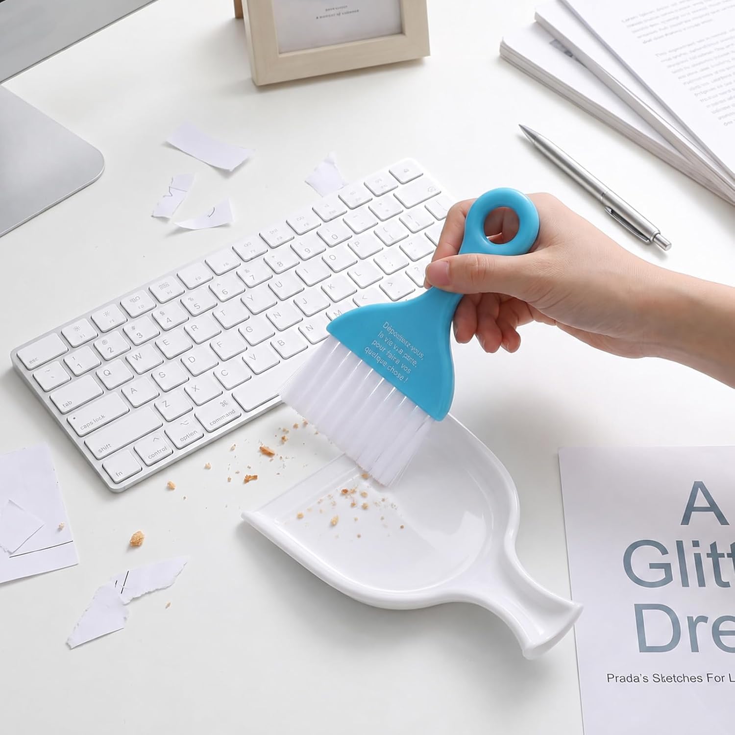 3 Pcs Mini Dustpan and Brush Set, Colorful Small Broom and Dustpan