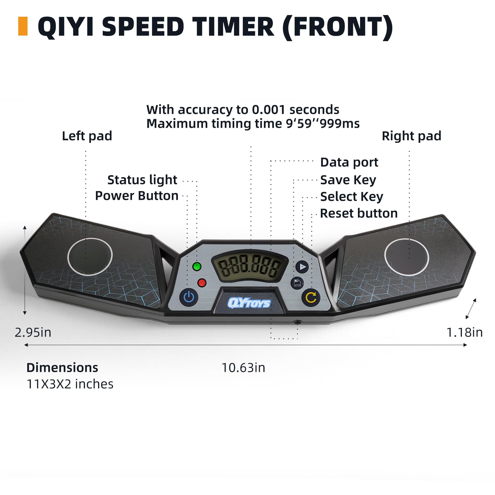 Professioneller Speed-Würfel-Timer, Touch-Steuerung, Timer mit Display, Würfel-Rennstapel, Wettbewerb, ein tolles Geschenk für Jungen und Mädchen (Flagge blau)