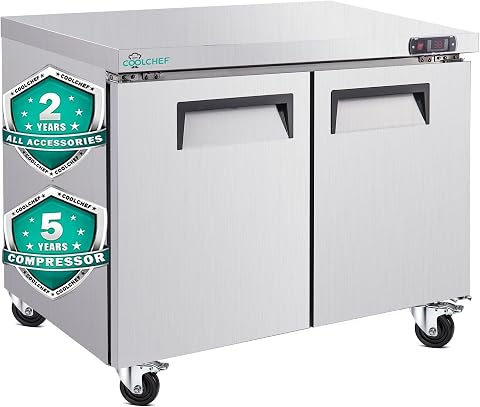 okeyolive 8 cu ft Compact Fridge Stainless Steel