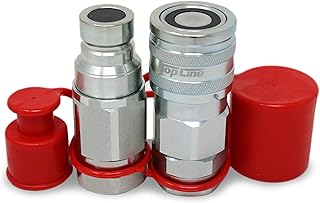 TL90 1â€ SAE Thread 1â€ Body Flat Face Hydraulic Quick Disconnect Coupler Set with Dust Caps