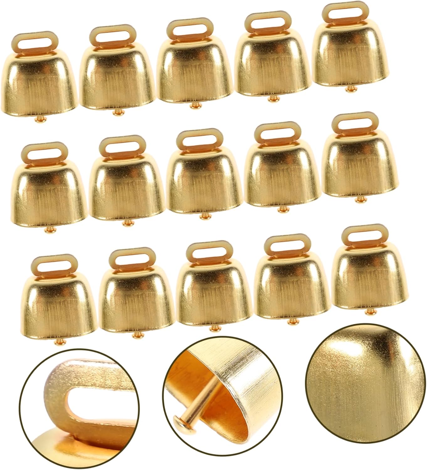 15pcs Iron PET Cow Bells Loud Crisp Xmas Hanging Ornament