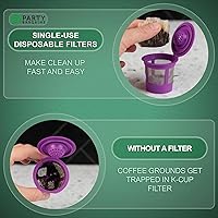 Vista 6 de PARTY BARGAINS 600 filtros de café de papel, diseño compacto, filtro de café blanco de un solo uso para cafeteras Keurig y compatible con cápsulas