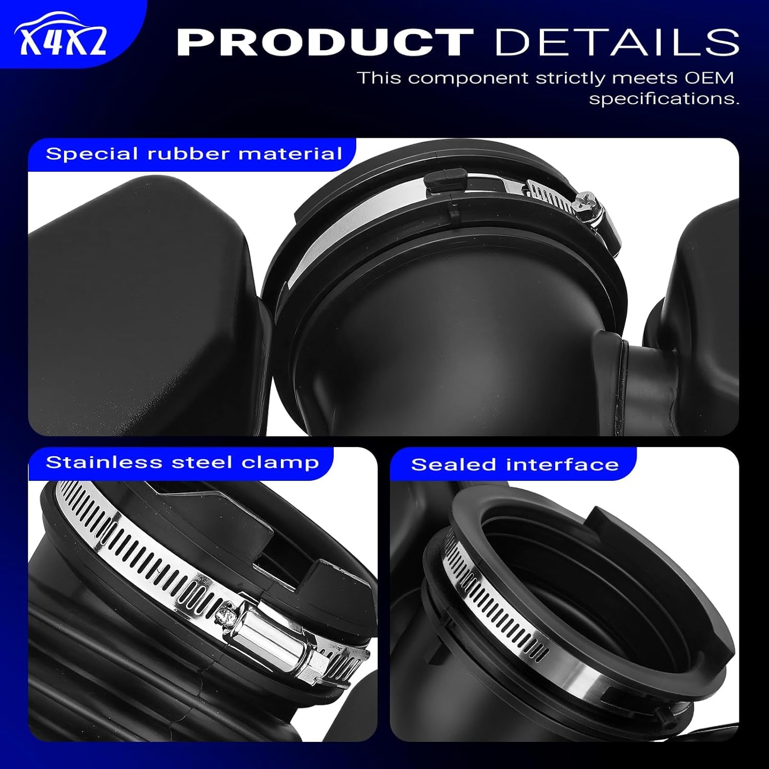 696-133 Engine Air Intake Hose for Ford Explorer 2011-2019, 2013-2019 Flex, 2013-2019 Police Interceptor, 2013-2019 Taurus, 2013-2016 Lincoln MKS, 2013-2019 MKT Replace# BB5Z9B659D DA8Z9B659A