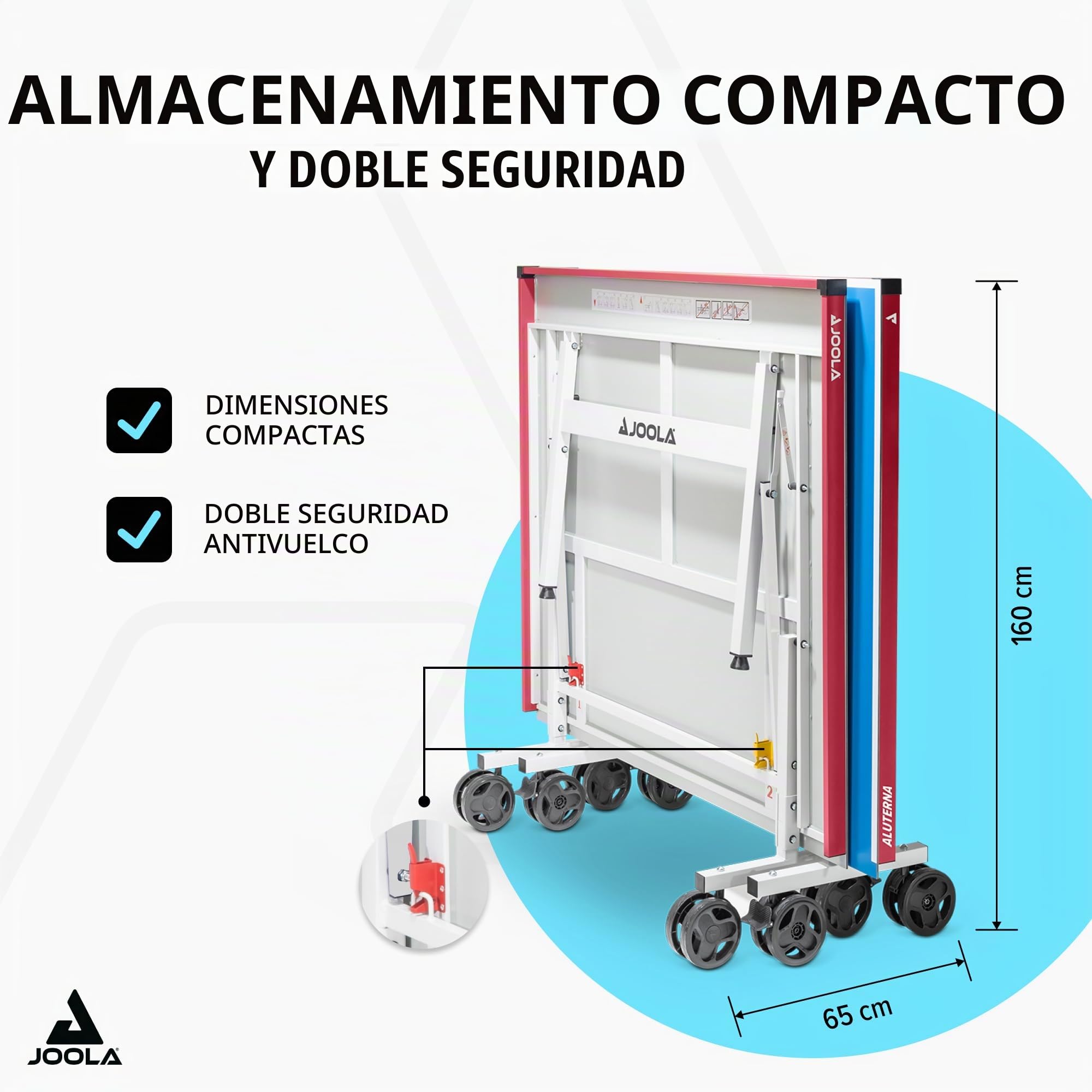 JOOLA Mesa de Ping Pong Exteriores Resistente Intemperie Aluminio Plástico 6mm Plegable Incluye Red