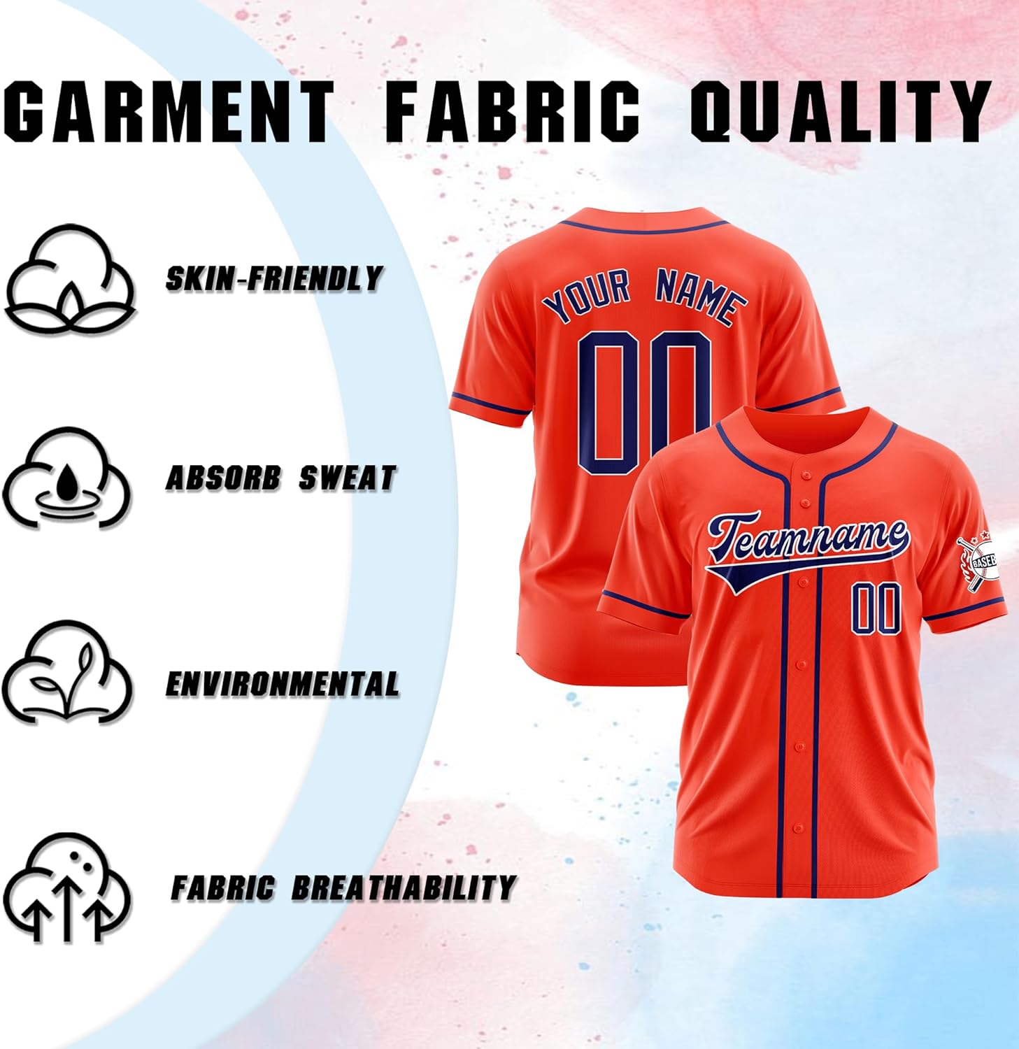 Custom Baseball Jersey Stitched Printed Personalized Team Shirts Uniform for Men Women Boys Customize Name Number Logo - Image 3