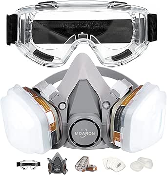 Reusable Half Face Respirator Mask with Filter Set for Painting and Carpentry