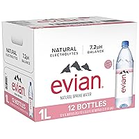 Vista 13 de Evian Agua de manantial natural, botella de 1 L, 12