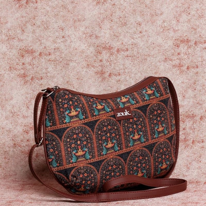 Image of ZOUK 100% PeTA Approved Vegan Leather Print Shoulder Bag for Women