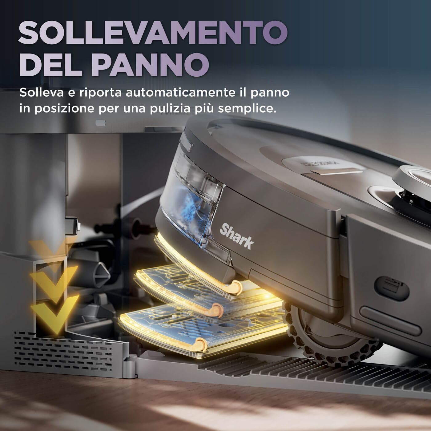 Shark PowerDetect, Robot Aspirapolvere Lavapavimenti 2 in 1, WiFi/App, Nero