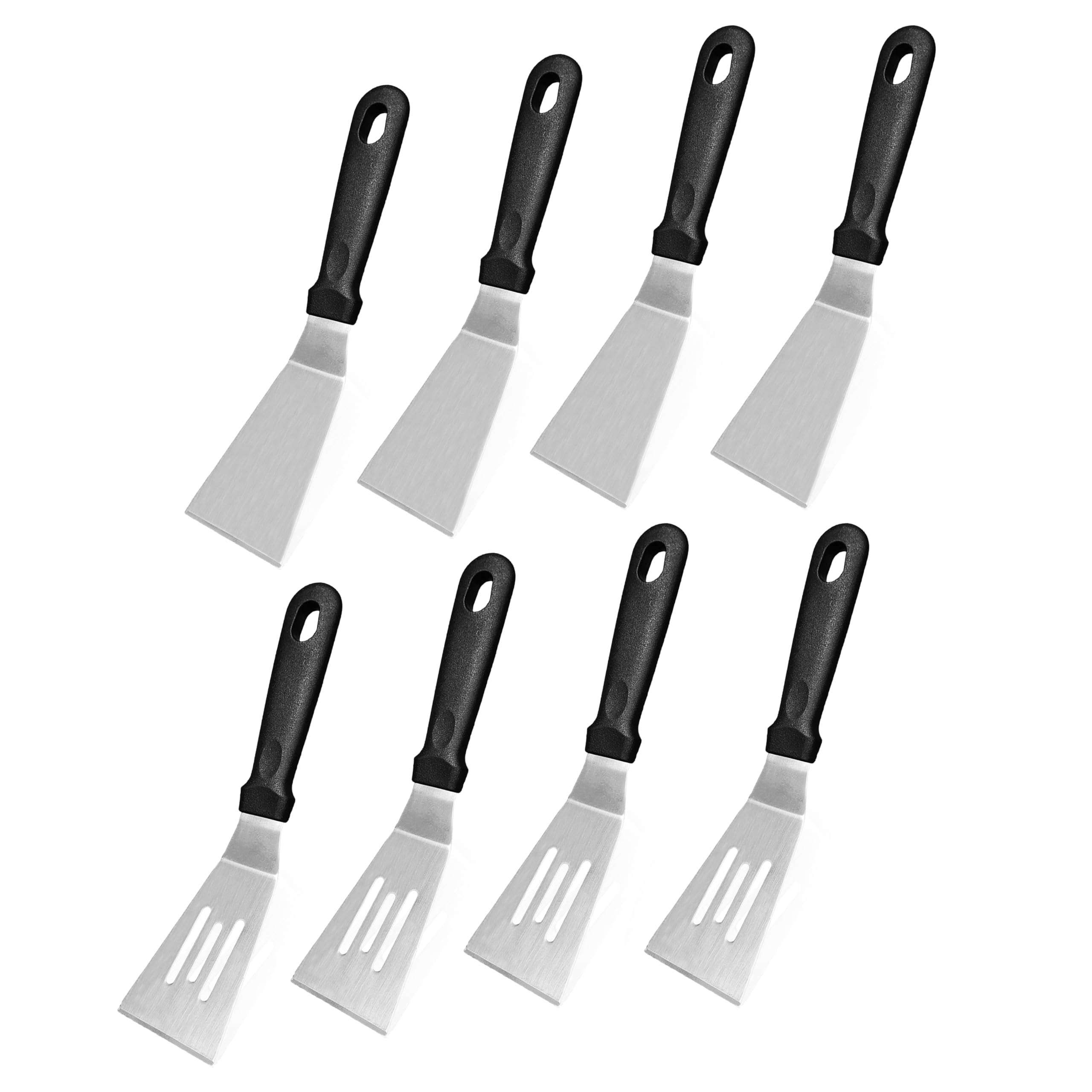Metalen spatel, kleine spatel van roestvrij staal, spatel van roestvrij staal voor koken en bakken, pannenkoekenspatel, pannenkoekenspatel voor het serveren van cake, portie, brochschraper