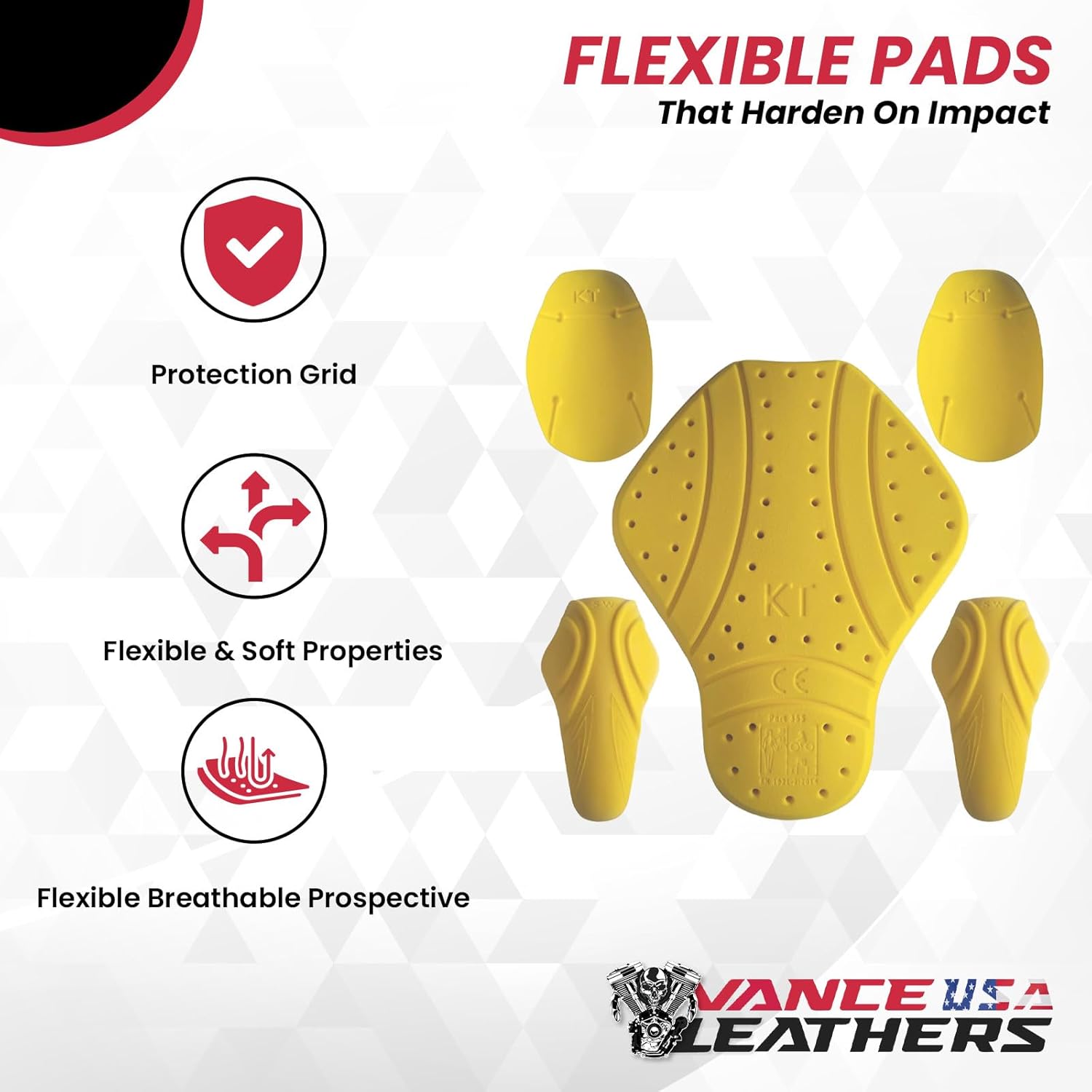 CE Level 2 Certified Armor Pads l Level 2 Approved Back, Shoulder and Elbows Armor Protector Inserts for Motorcycle Jackets