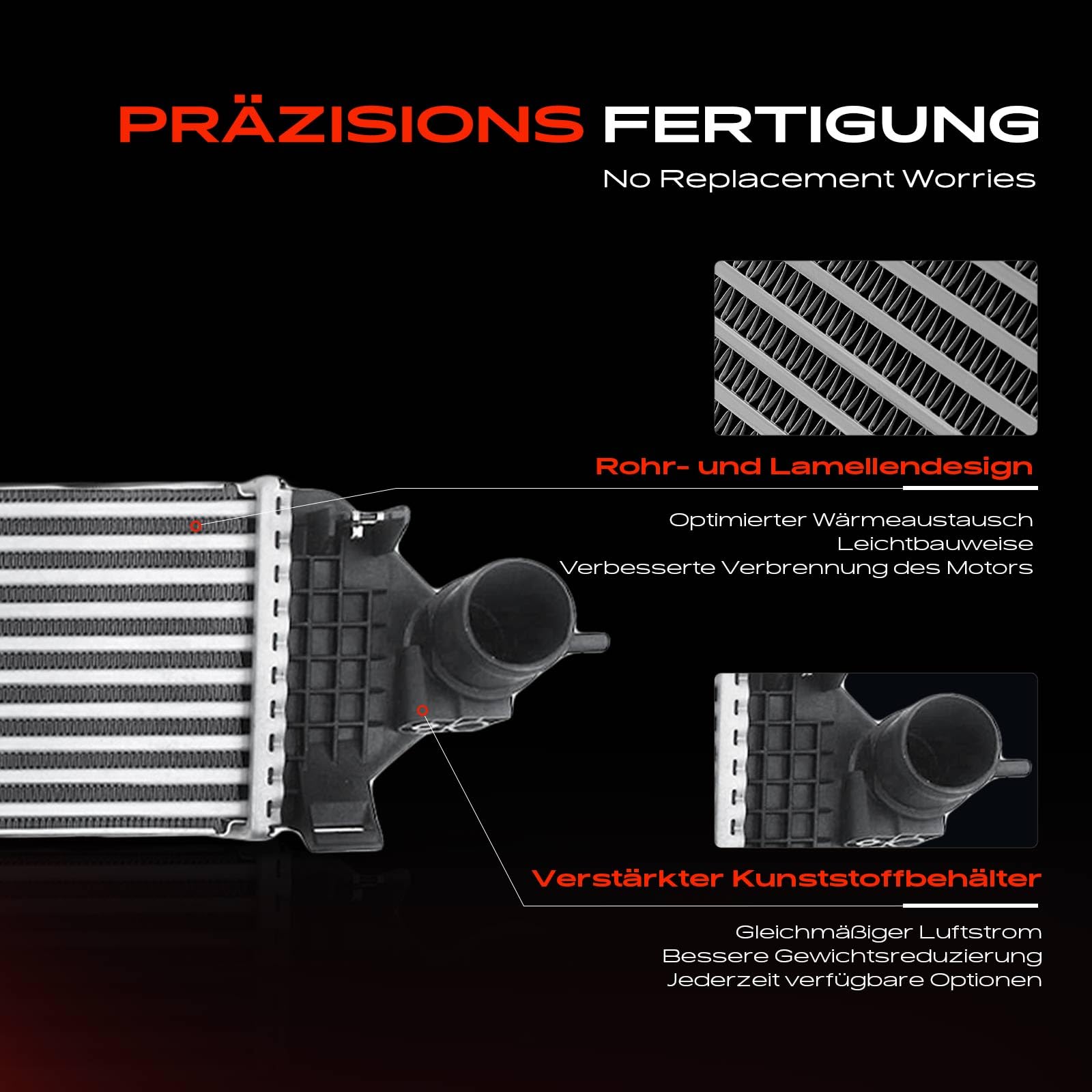 Frankberg Chłodnica powietrza do ładowania, turbo kompatybilna z C-Max II Grand C-Max DXA/CB7 DXA/CEU 2010-2019 Focus III 2010-Dzisiaj Kuga II DM2 2016 - Dzisiaj Replace# 96492