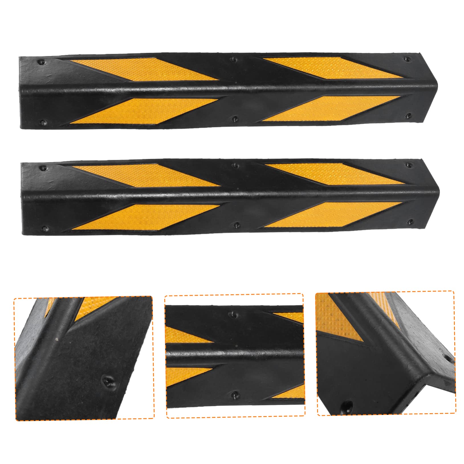 Ciieeo Protezioni Angolari in Gomma Riflettente per Garage 2 Pezzi 60cm Paraspigoli per Pareti Protezione Bordi Auto Parcheggio Interno Sicurezza Veicoli