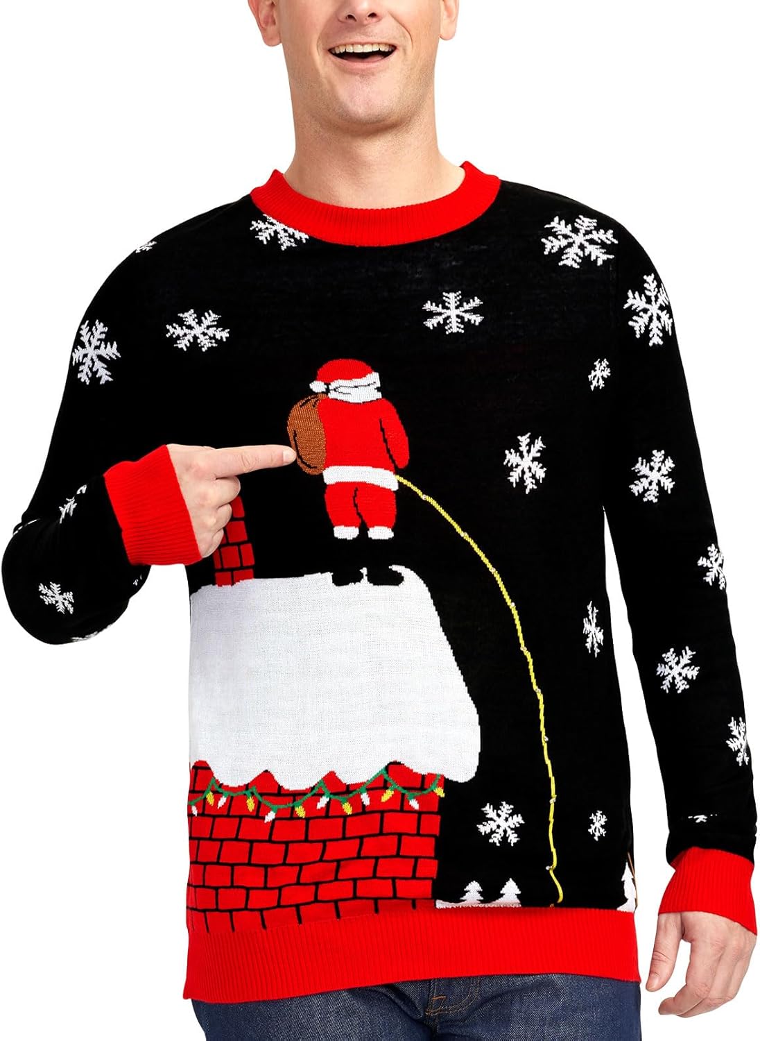 Tipsy Elves Light Up Ugly Christmas Sweaters for Men - Funny Holiday Pullover with LED Lights for Winter Gatherings - Image 7
