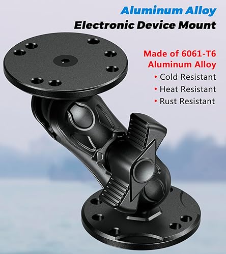 Miniatura 2 de VAZESWIN Soporte de dispositivo electrónico de aleación de aluminio con placas redondas de bola de 1 pulgada, soporte para tablet de brazo mediano