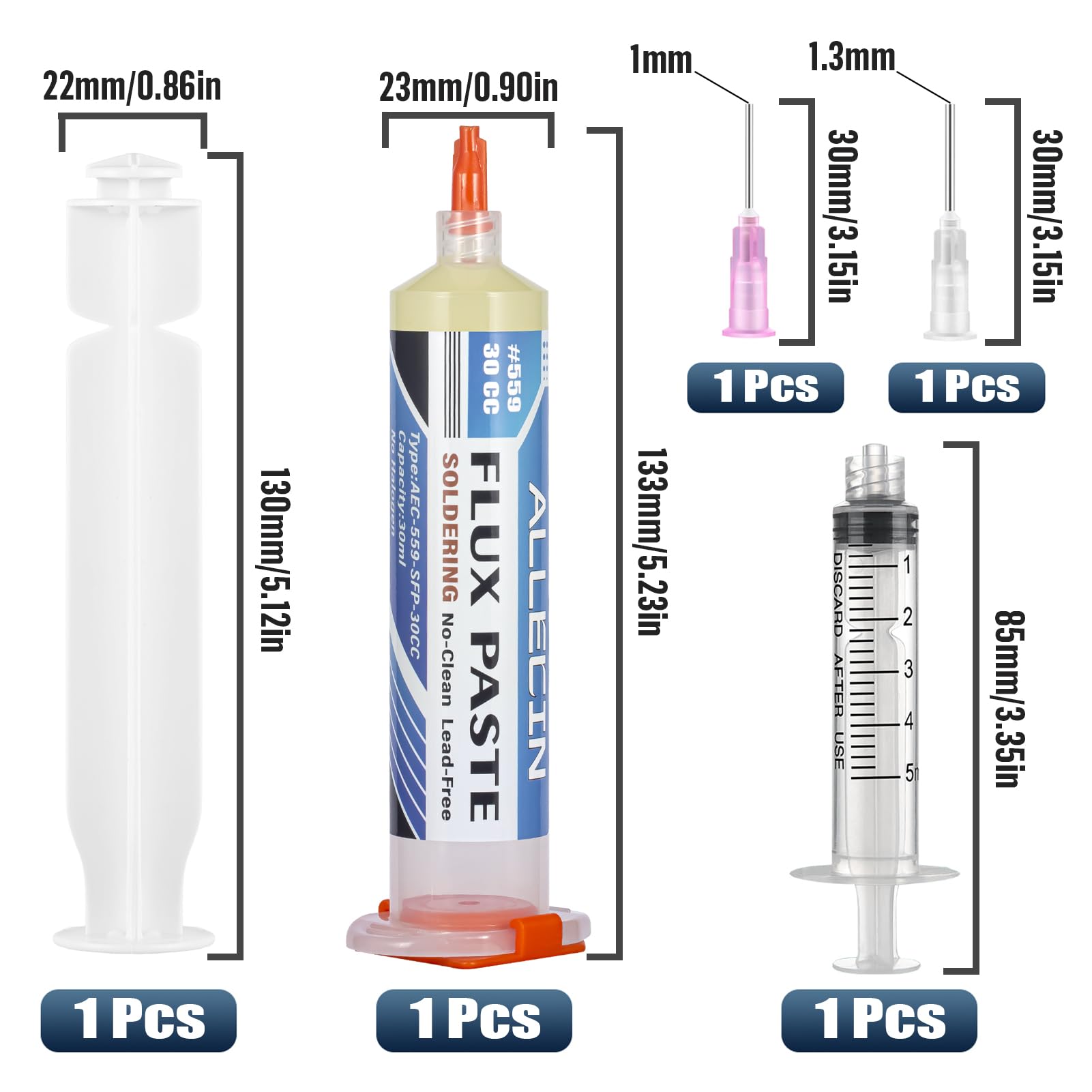 Flussante Senza Piombo 30mL No Clean Solder Flux Paste 30CC Flussanti per Saldatura Flusso per Pasta Saldante AEC-559 con Siringa per PCB SMD BGA (Confezione da 1 pezzo)