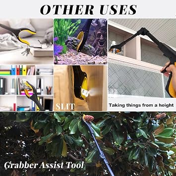 Fish Tank Accessories - 31 Aquarium Tweezers Grabber for Aquarium Landscaping Decoration Grab and Place Garbage Cleanup Foldable Gripper Multi-Function Mobility Aid Reaching Assist Tool(Yellow)