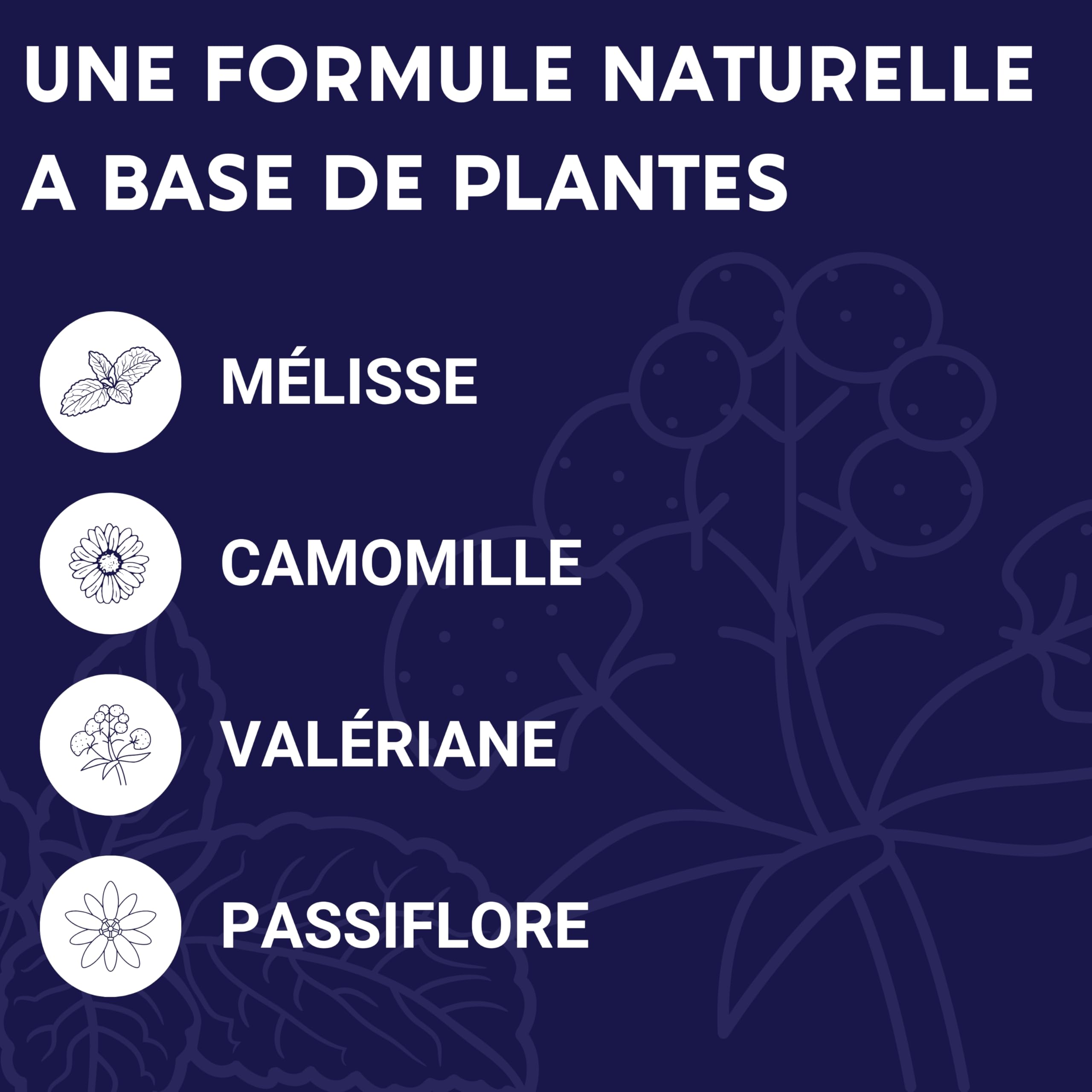 FORMULE NUIT | Mélatonine 1,9 mg + Plantes : Valériane, Mélisse, Camomille, Passiflore | Complément Alimentaire pour Dormir 100% Naturel | 60 nuits de Sommeil Naturel | Fabriqué en France