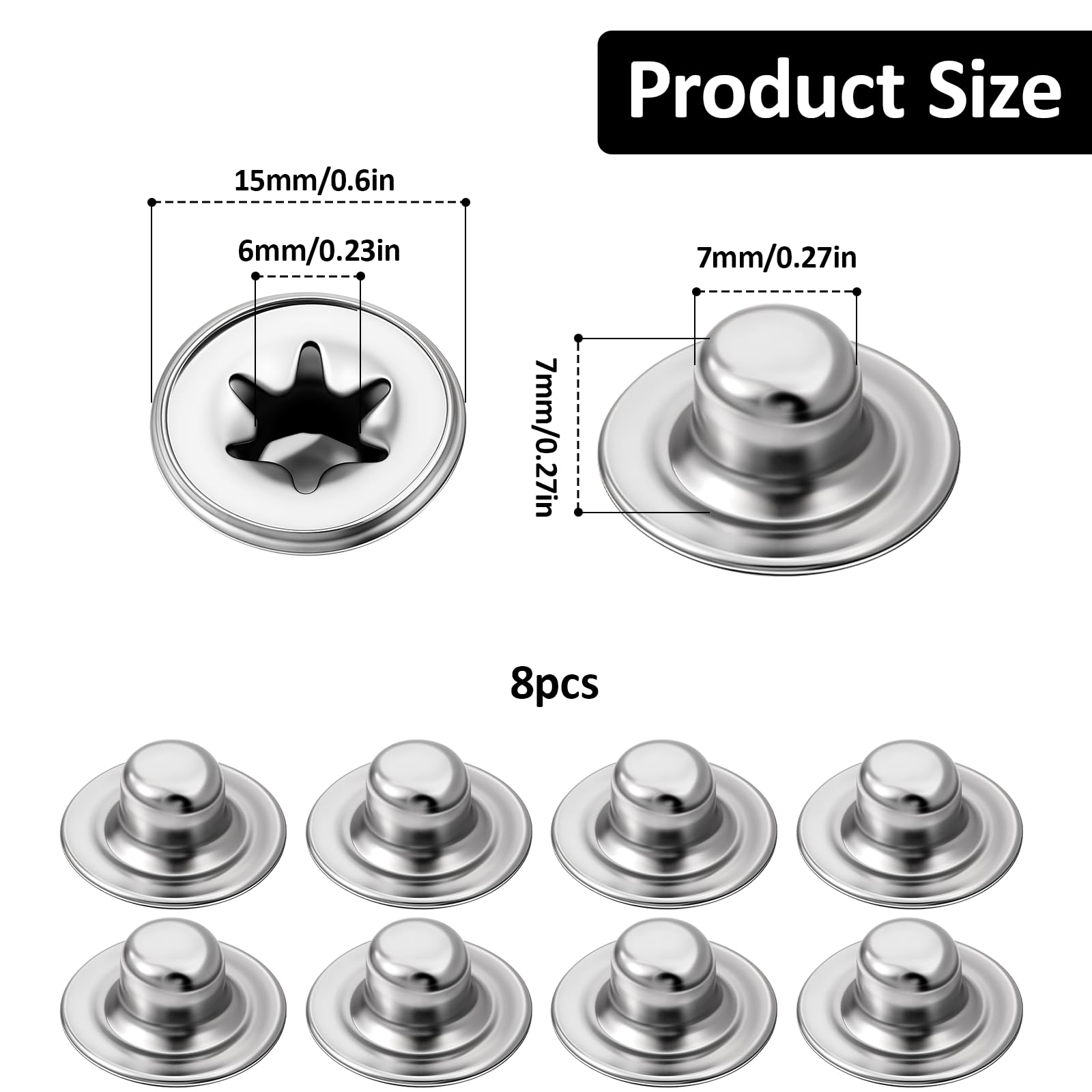 Push Nut Caps - 8 Pack 1/4" Axle Nuts -2 Push Nut Caps - 8 Pack 1/4" Axle Nuts -2