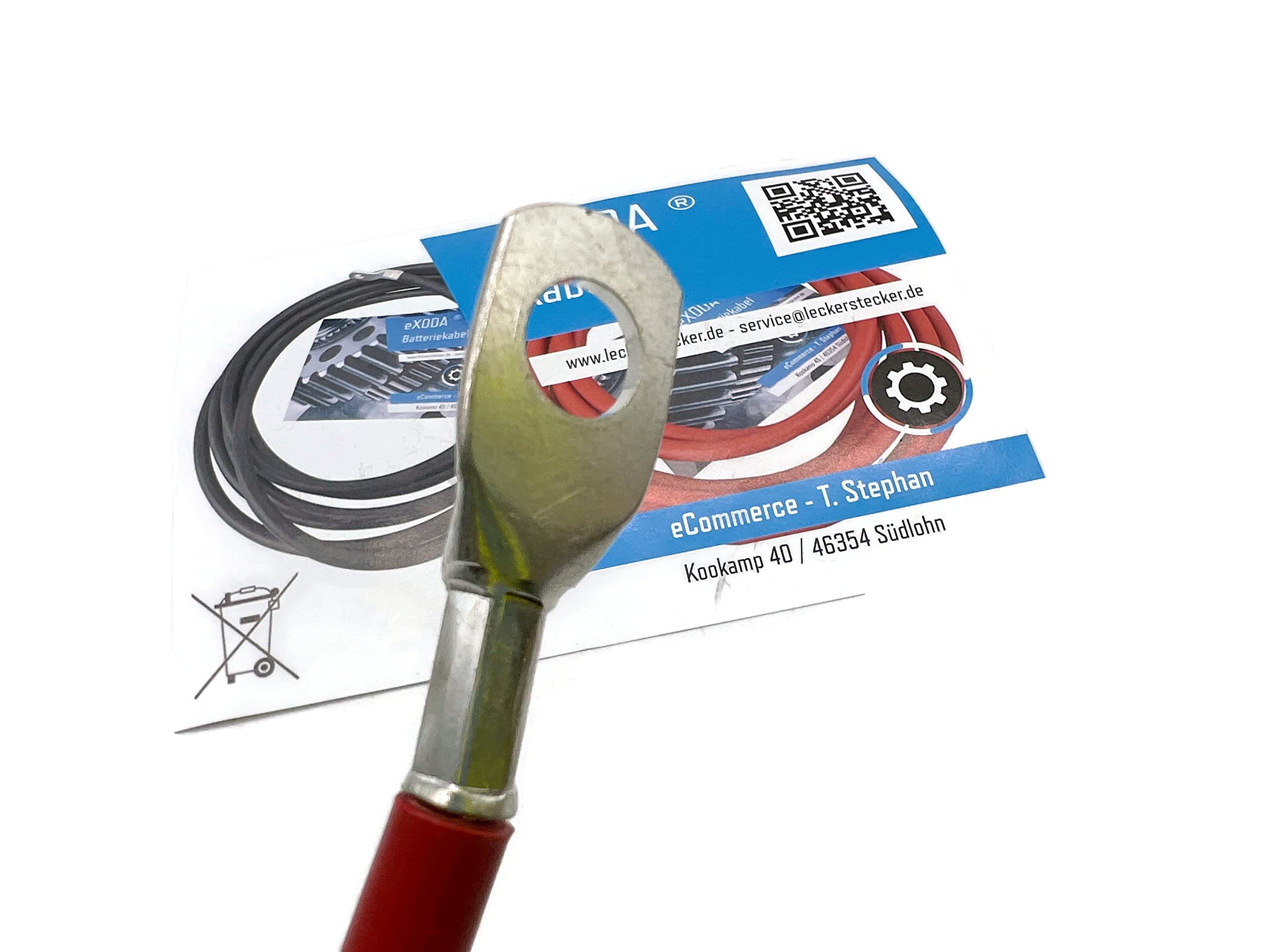 EXODA Câble Batterie 1m 25mm² Cuivre - Avec Cosses Œillets M10 Pour Voiture, Moto, Solaire - Professionnel