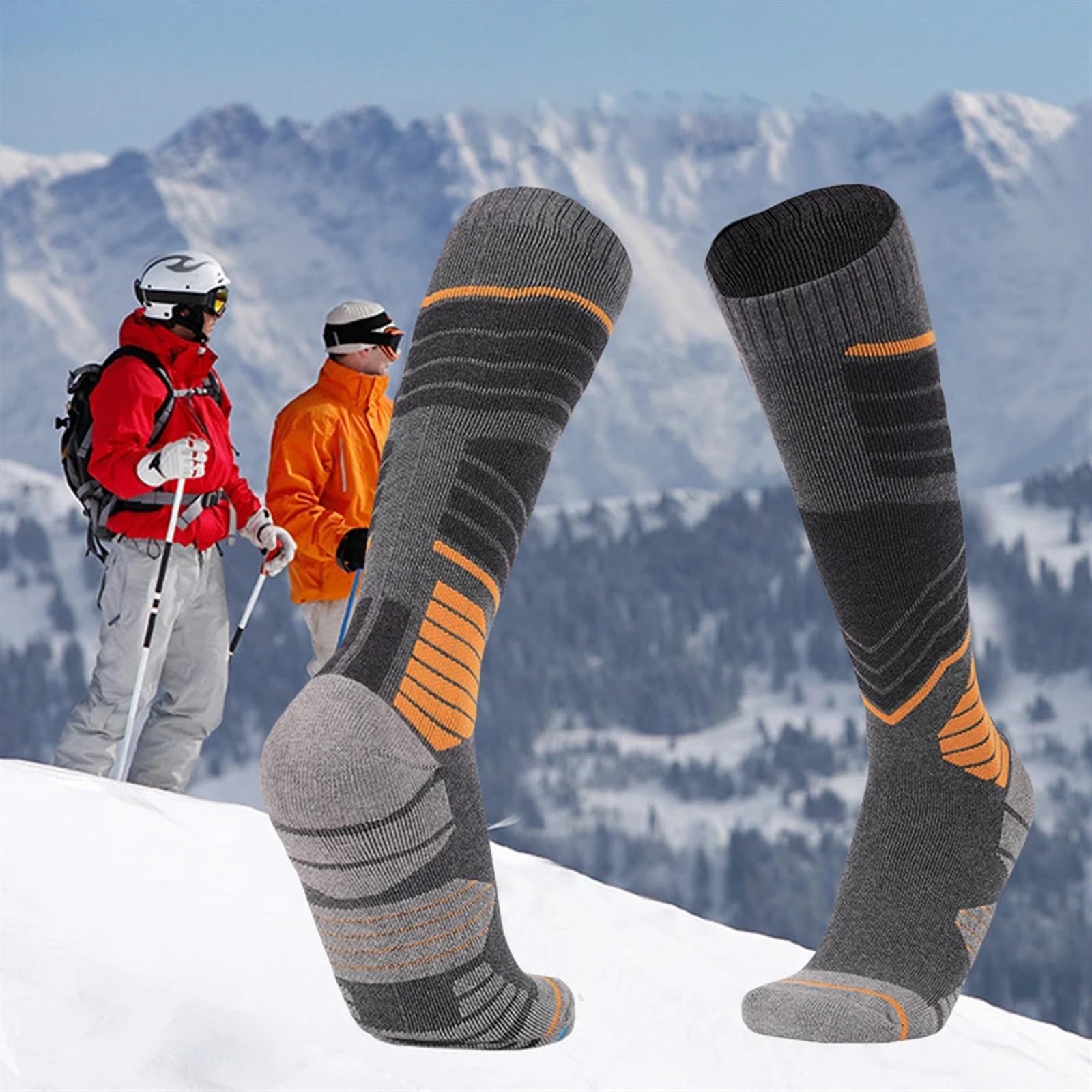Chaussette Ski Chaussettes de Ski Hautes d'hiver en Coton à séchage Rapide, Chaussettes randonnée Confortables for Femmes et Hommes, Bas Chauds, Sport d'escalade