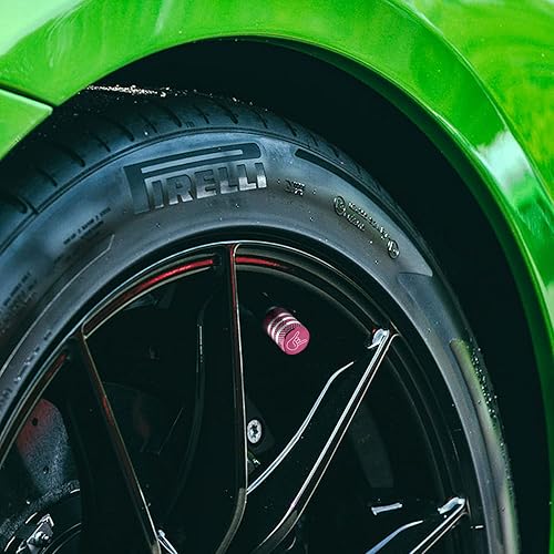 Vista 6 de Cubierta de tapón de válvula para neumático Paquete de 5 tapas de aire de metal, forro de plástico, resiste la corrosión, contra fugas, de rock and