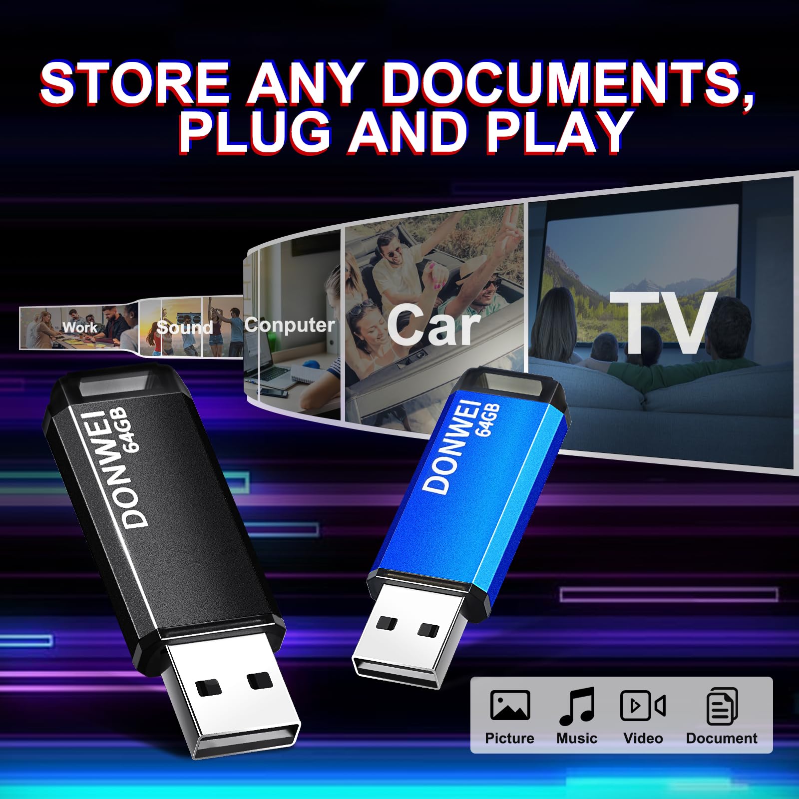 Mini-flashdrive, waterdicht metaal, 64 GB, USB-C-flashdrive voor