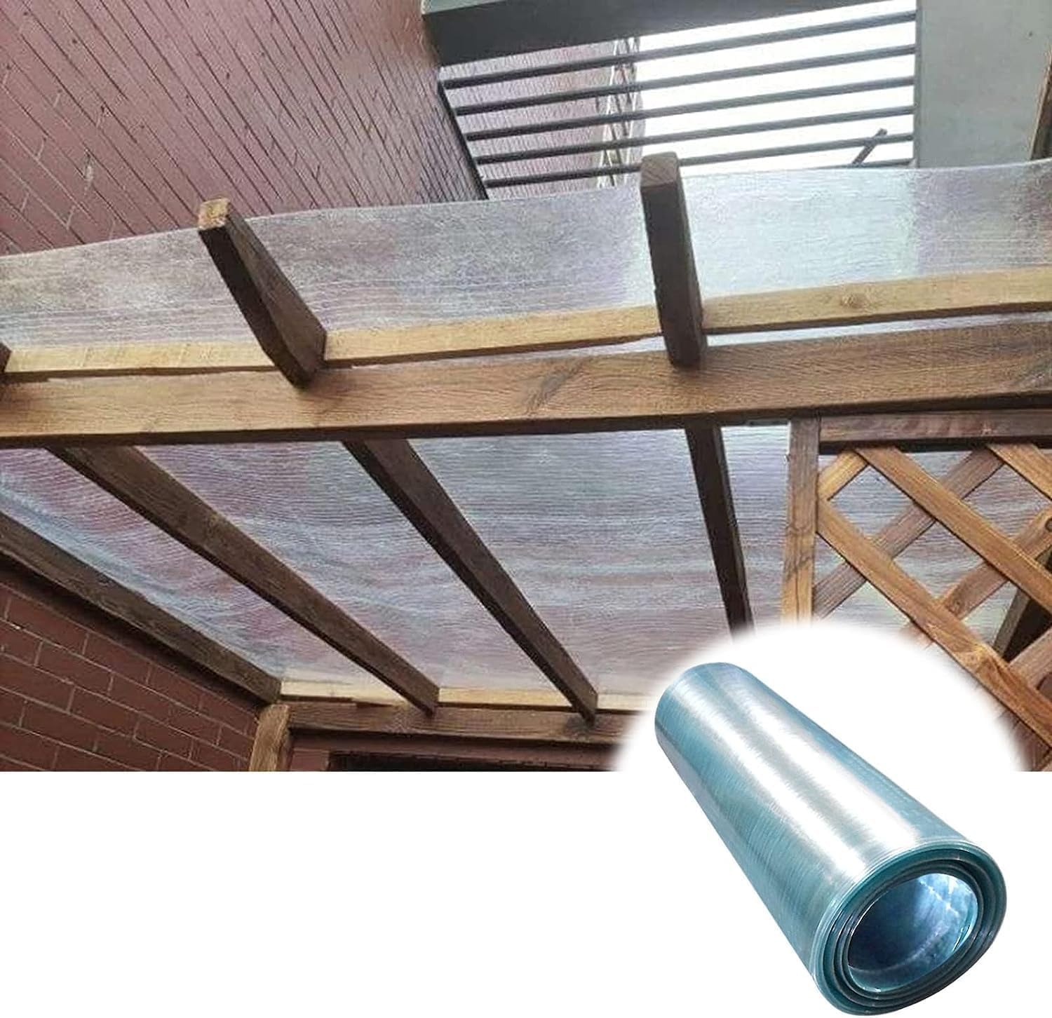 Przezroczysta płyta poliwęglanowa, 1,5 x 10 m, osłona dachowa do wiaty dachowej i zadaszeń, łatwy do cięcia i zginania, odporny na warunki atmosferyczne, panel chroniący przed deszczem