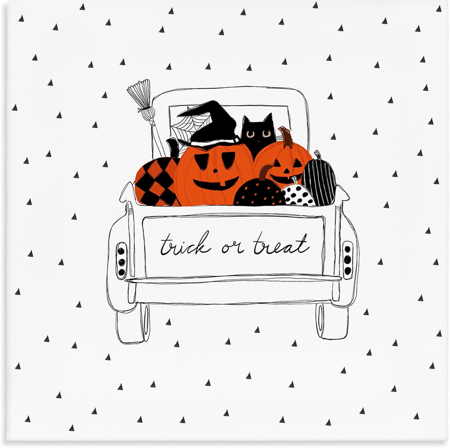 Trick or Treat Truck Pumpkin, 36 x 36 Inch Canvas Wall Art