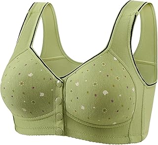 Anti Sagging Bras for Senior Women Front Closure No Underwire Bra Push Up Full Coverage Comfort Breathable Plus Size Bra