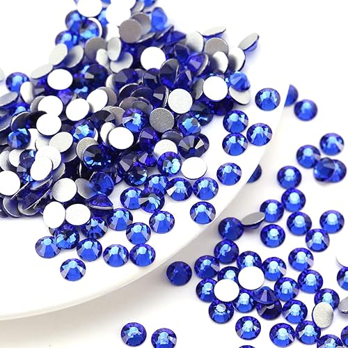 Miniatura 4 de Novani Diamantes de imitación de color azul real, 288 piedras preciosas sueltas de cristal para ropa, zapatos, manualidades, maquillaje, arte de
