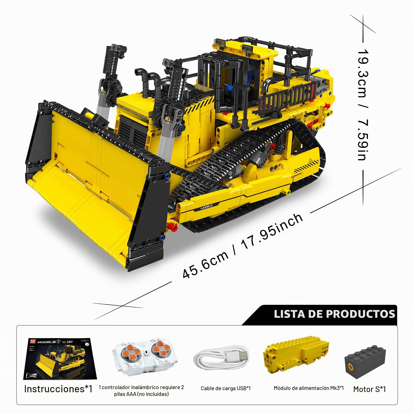Mould King 15071 Bloques de construcción de excavadoras técnicas, Camiones de Control Remoto App con Regalos de Juguete de Kit de Motor Durante más de 8 años (1508 Piezas)