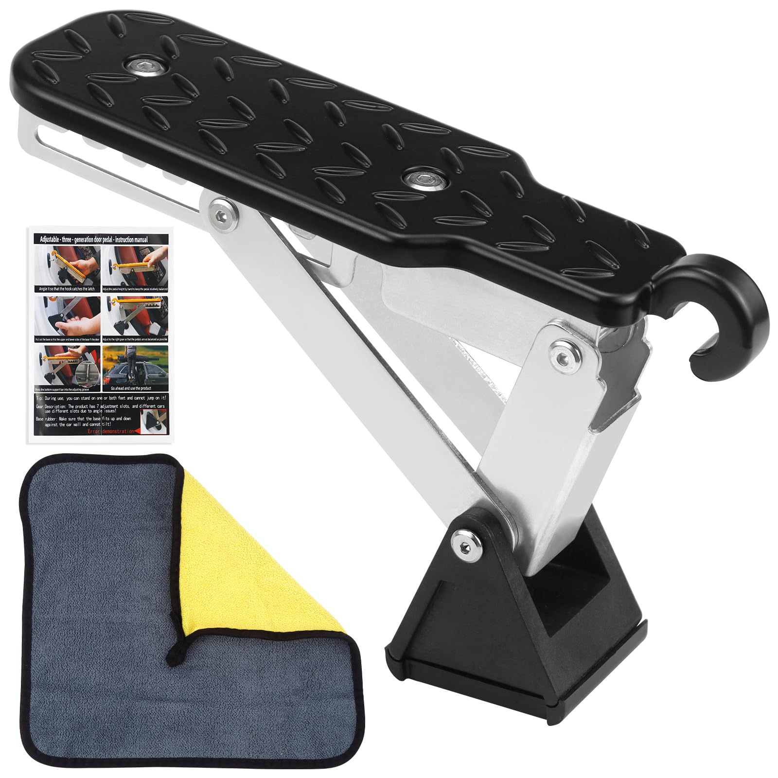 Gradino Pieghevole Per Portiera Auto - Pedale Antiscivolo Con Martello Di Sicurezza Integrato - Foto 7