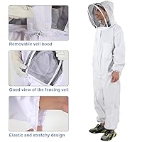 Vista 2 de Trajes de Apicultor para Hombres y Mujeres, Traje de Apicultor con Guantes de Apicultura, Traje de Apicultura con Capucha y Velo, Traje de Apicultor