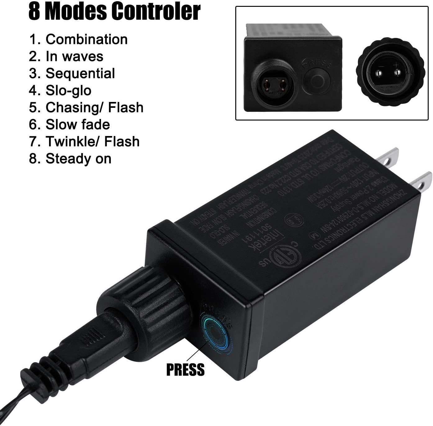 Halloween String Lights Outdoor, 98 Feet 300 Led Christmas Lights with 8 Lighting Modes for Halloween Party Christmas Xmas Tree Lights Decor（Purple) - - 