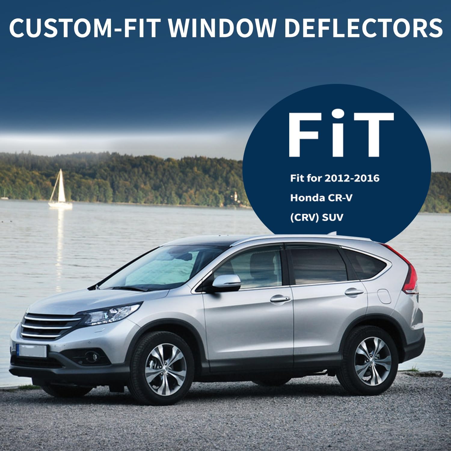 4pcs rain guards window visors wind deflector fits for 2012-2016 honda cr-v (crv) suv, front & rear vent visors, outside mount vent shade shield 2013 2014 2015 for 2012-2016 honda crv