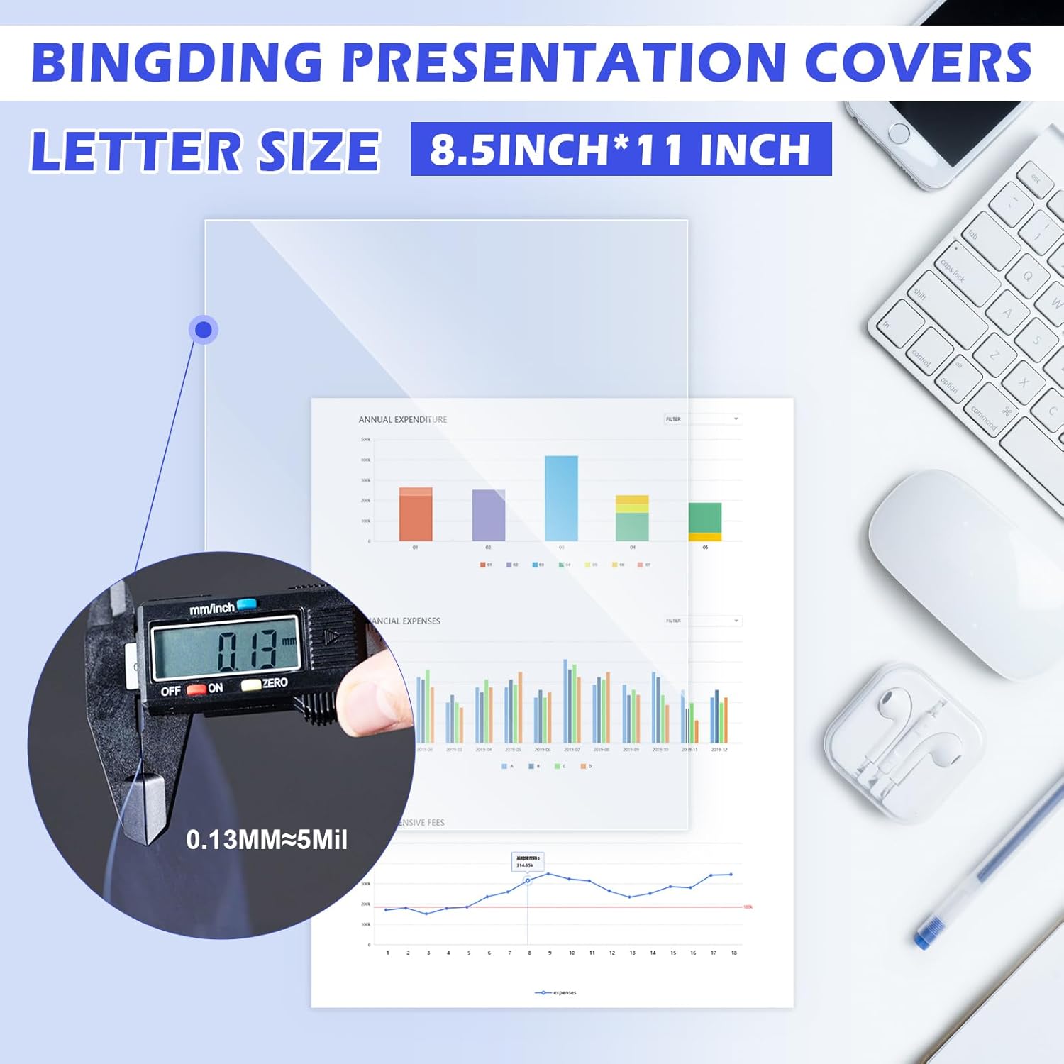 TOTiyea 200 Pack 5 Mil PVC Binding Presentation Covers, Clear Report Covers for Binding,8.5x11 Inches,Letter Size