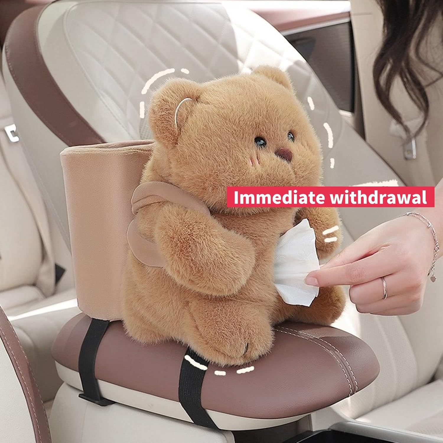 Bear Car Tissue Box Dog Plush Car Tissue Holder Box Plush Animals Funny Holder 2 in 1