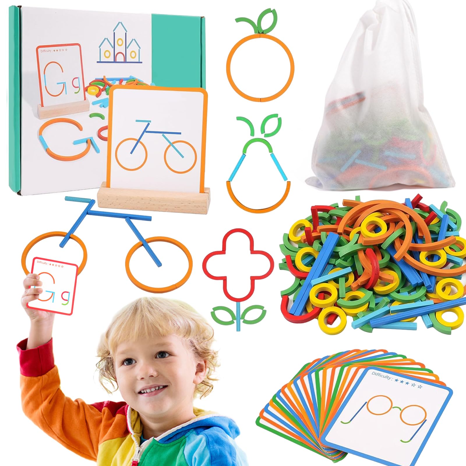 Pack 142 Montessori Toys for 3-5 Year Old, Preschool Learning Games with Letters, Suitable for Boys and Girls