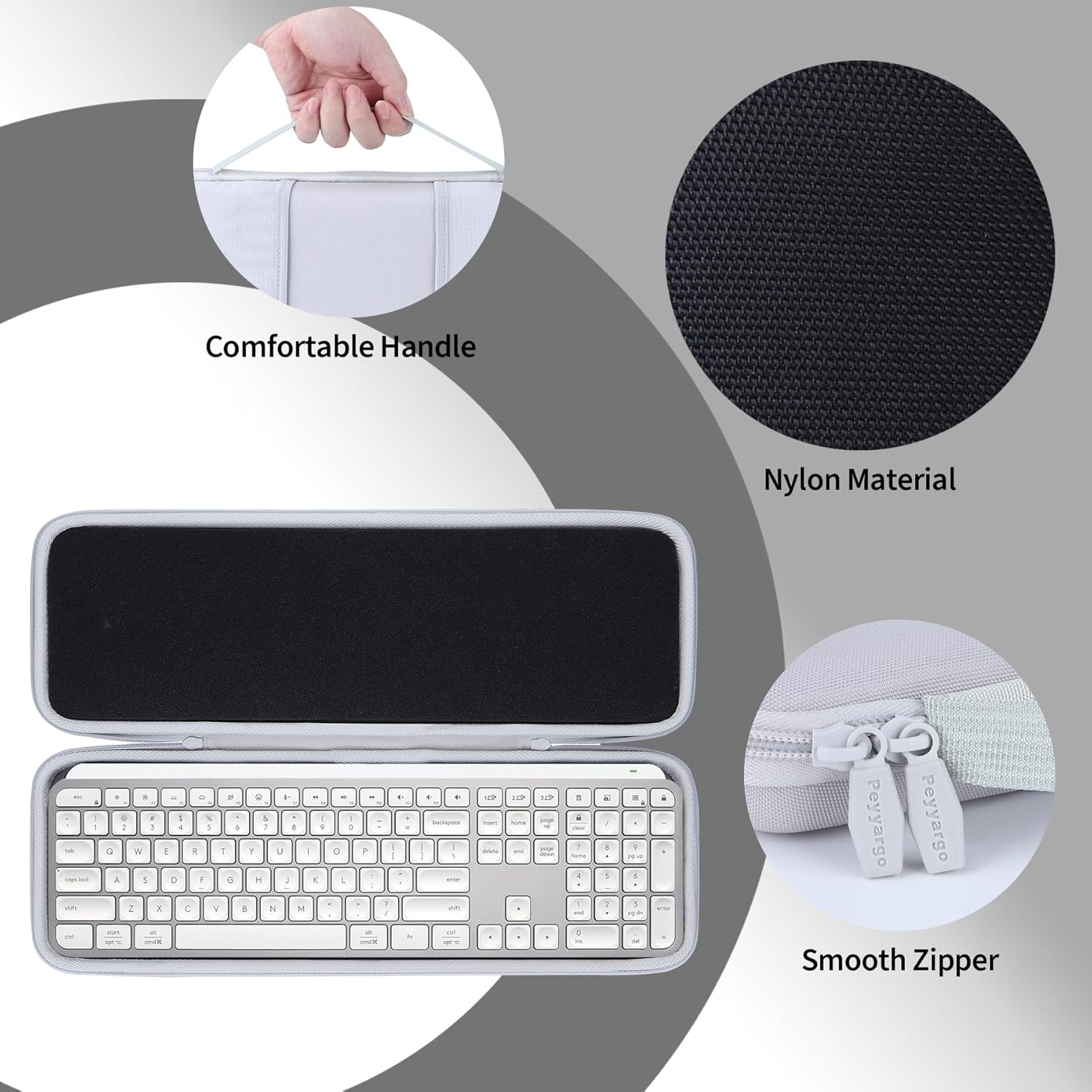 Case Compatible with Logitech MX Keys S/MX Keys Advanced Illuminated Keyboard (Graphite)