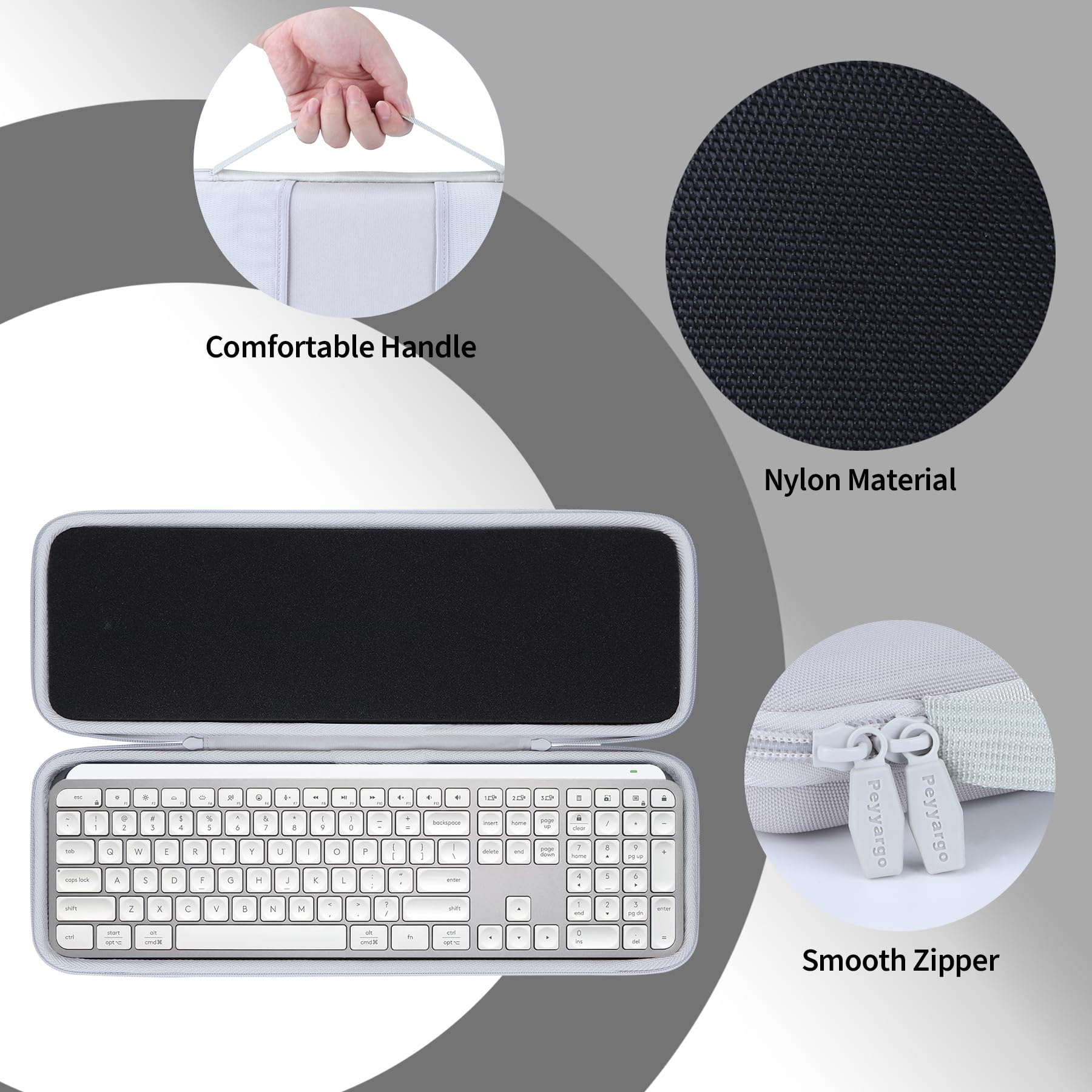 Étui compatible avec clavier lumineux Logitech MX Keys S/MX Keys Advanced (Graphite)