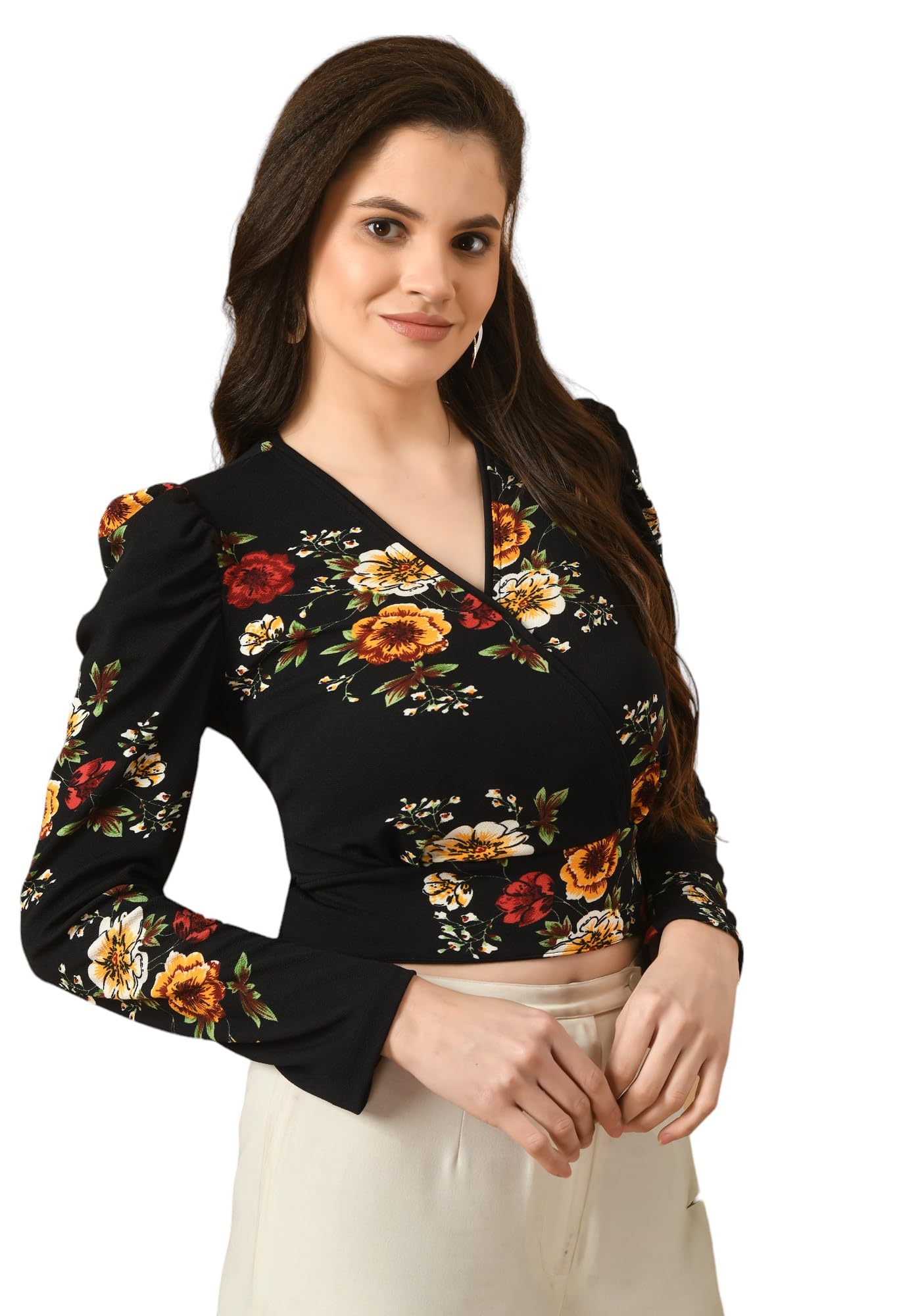 IUGA Women's Floral Printed Top (162_Floral_)-image-0