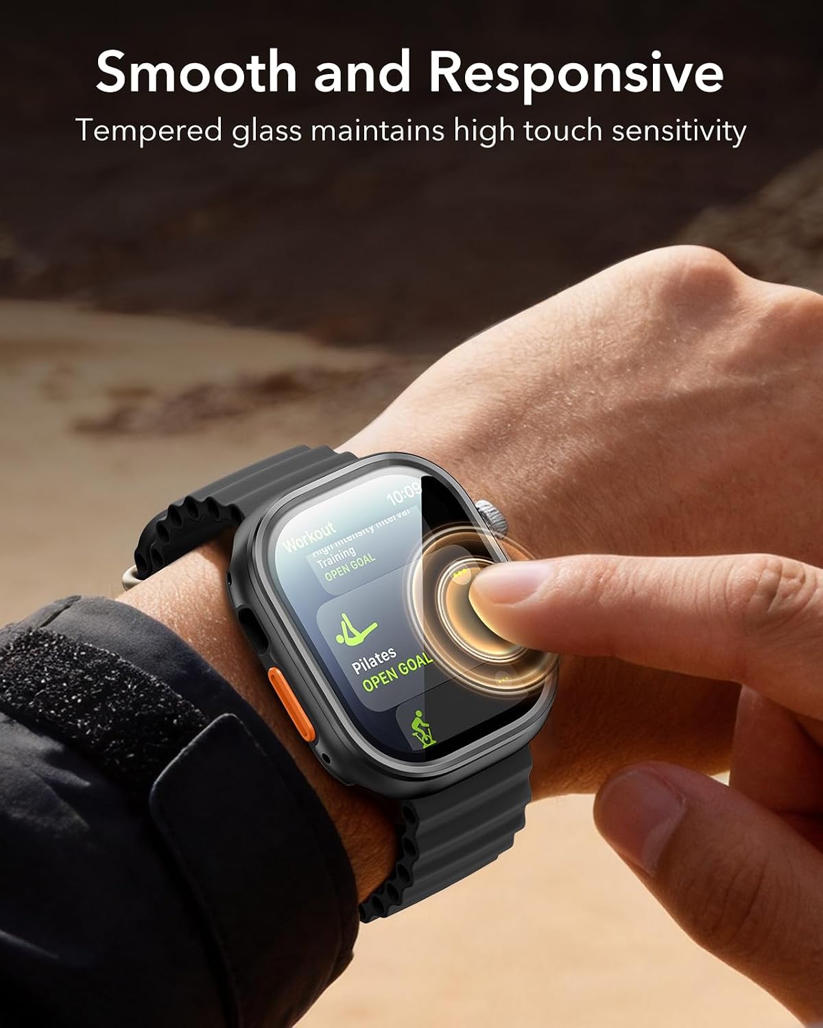 ESR for Apple Watch Ultra 3 /Ultra 2 /Ultra Case with Screen Protector 49mm (2025), Military Grade Protection, Aluminum Alloy Case with Glass Protector by Corning Set, Black