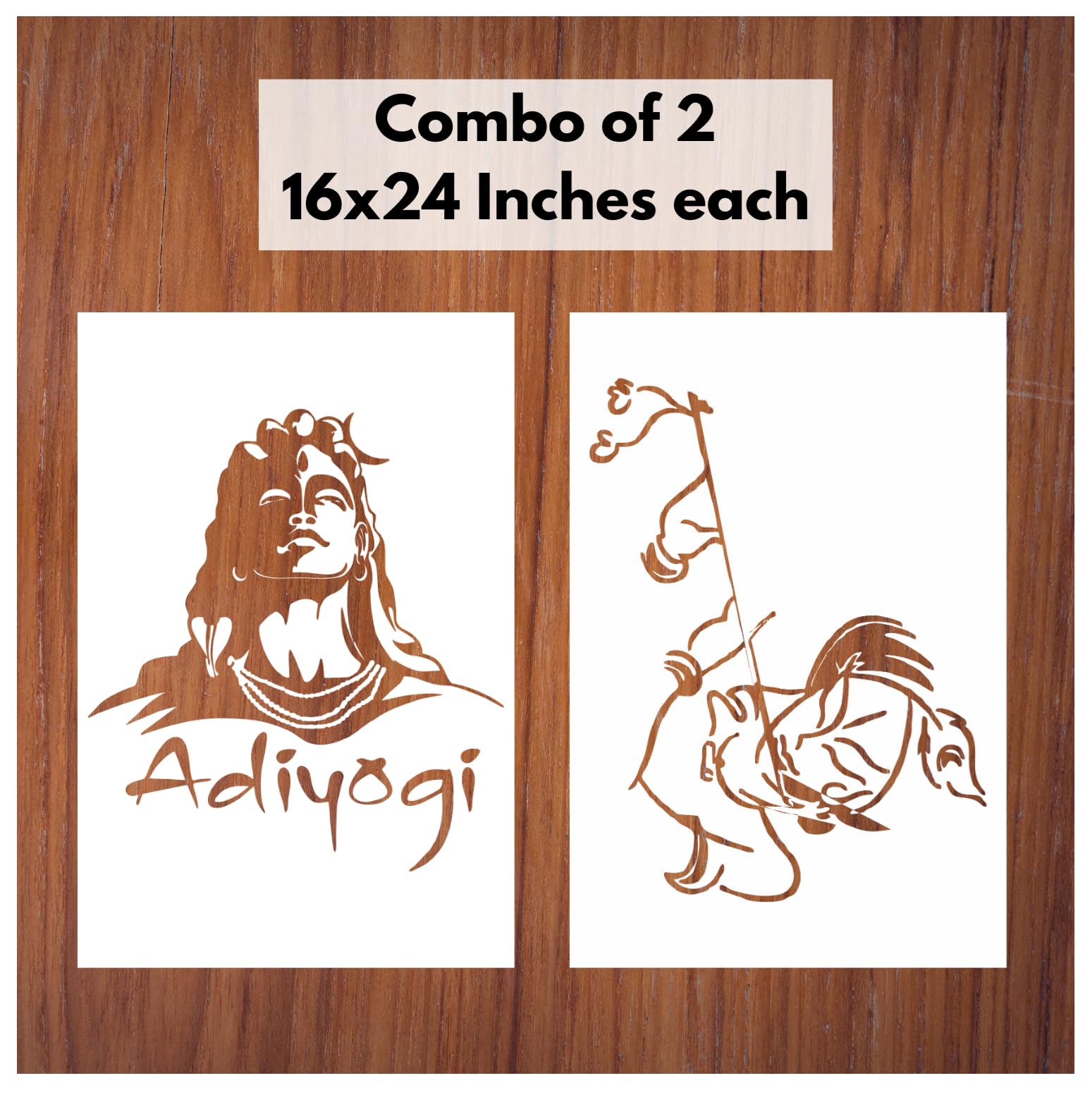 StenCart Combo of 2 Adiyogi Shiva & Krishna with Flute Stencil for Wall Painting Home DIY Reusable Wall Stencil Design for Wall Decoration (16x24 inch) -Pack of 2 (B0CTQS7VHX) Amazon Price History, Amazon Price Tracker