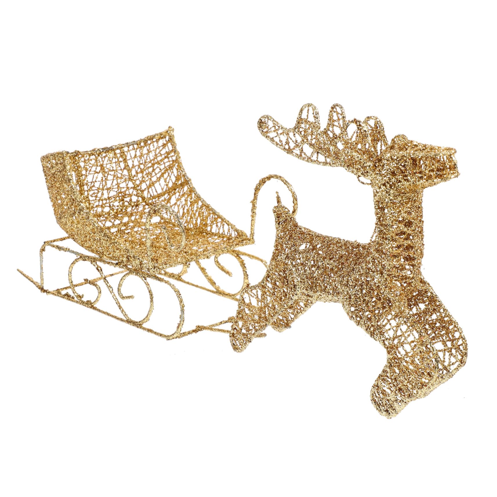 Abaodam 1 Set Christmas Elk Ornaments Reindeer Sculpture Nativity Decor Christmas Reindeer Christmas Adornment Christmas Table Desk Decoration Reindeer Figurine Resin Deer Iron Sleigh