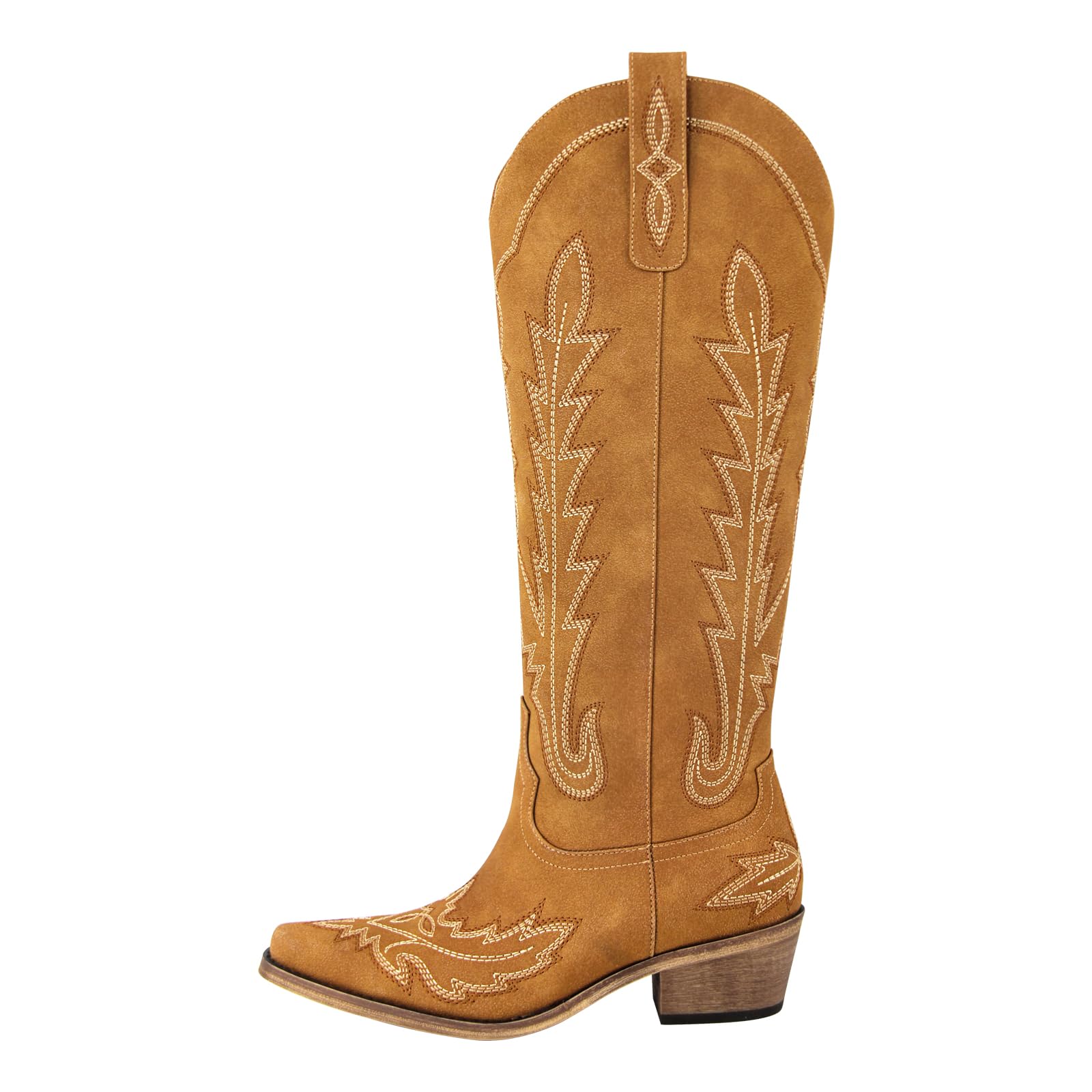 sexytag Cowboy Boots for Women Knee High Cowgirl Boots Wide Calf Embroidered Western Boots